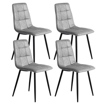 44 cm H Tufted Upholstered Stackable Accent in Grey