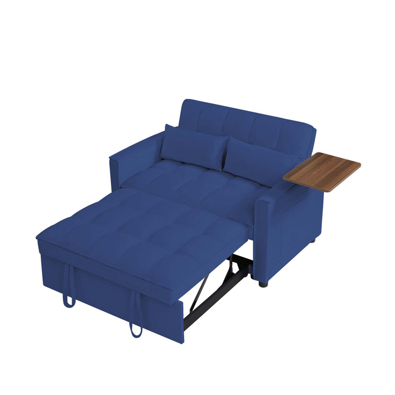 Canapé-lit confortable en velours avec table d'appoint pour se détendre et dormir