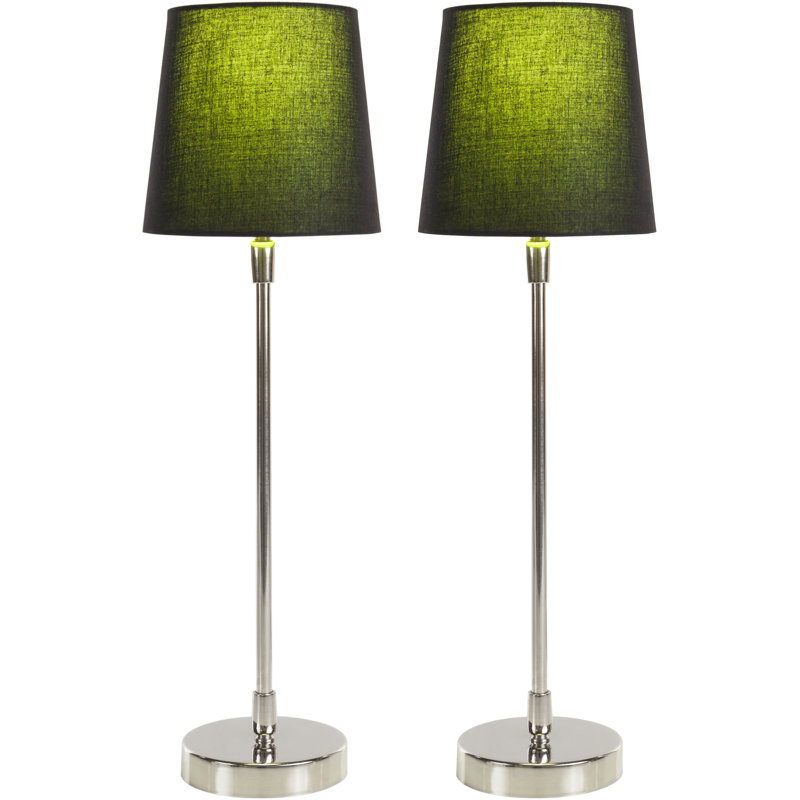 Ensemble de lampes de table en acier inoxydable 18 po Balee, Vert