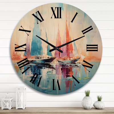Horloge murale en bois massif Okan