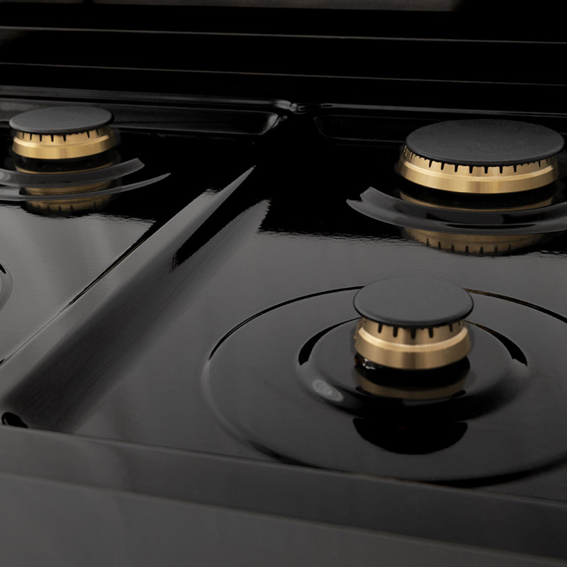 ZLINE Autograph 36" Legacy Dual Fuel Range, Champagne Bronze/Black Stainless Steel