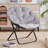 Sima Pack of 2 Faux Fur Saucer Chair Folding Chair, Soft Lounge Chair w/Metal Frame for Bedroom, Living Room-1943230479