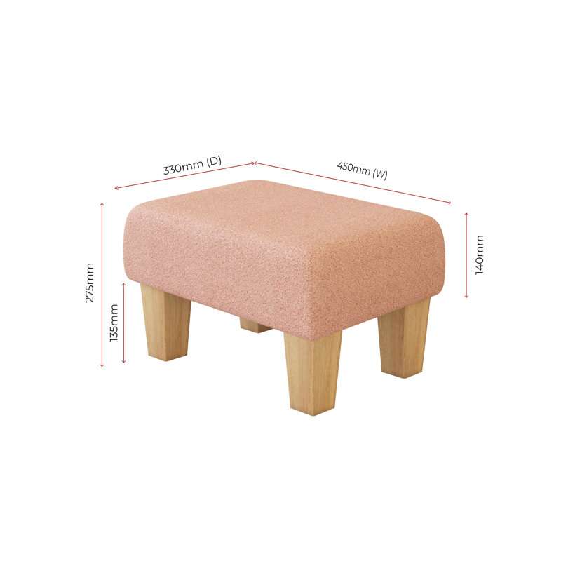 Autryville Wood Contemporary Leg, Natural, Boucle, Pink