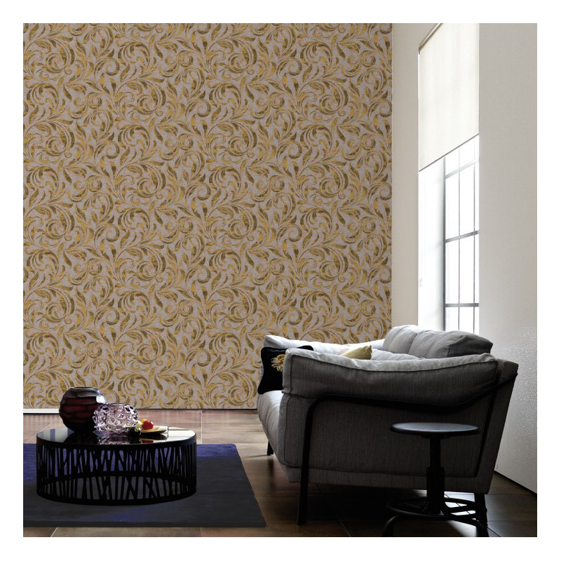 Nobile 10.05m x 70cm 3D Embossed Wallpaper, Brown/Black