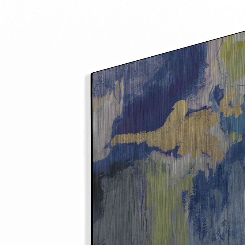 Ivy Bronx «Sparkle Abstract III Blue» par Silvia Vassileva, art mural en métal, H 12 po x l 12 po