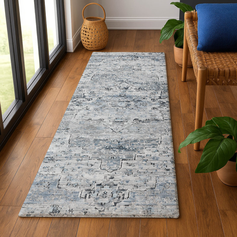 Premium Machine Washable Ashington AMF1832 Global Rug, Runner 2'3" x 7'6"