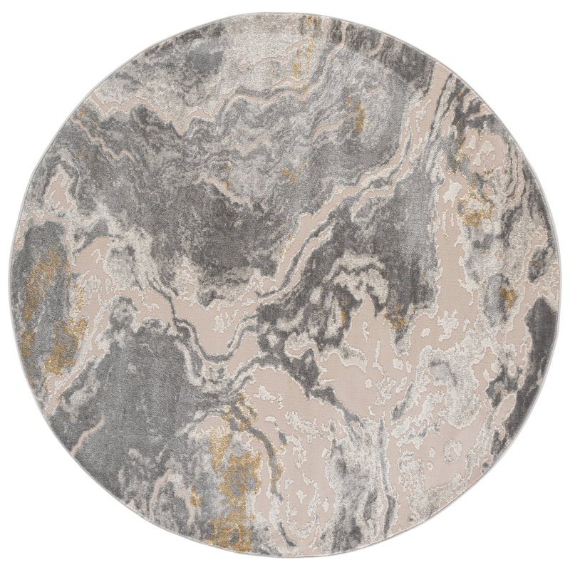 Palma 374 Performance Abstract Rug, 6'-7" X 6'-7" Round