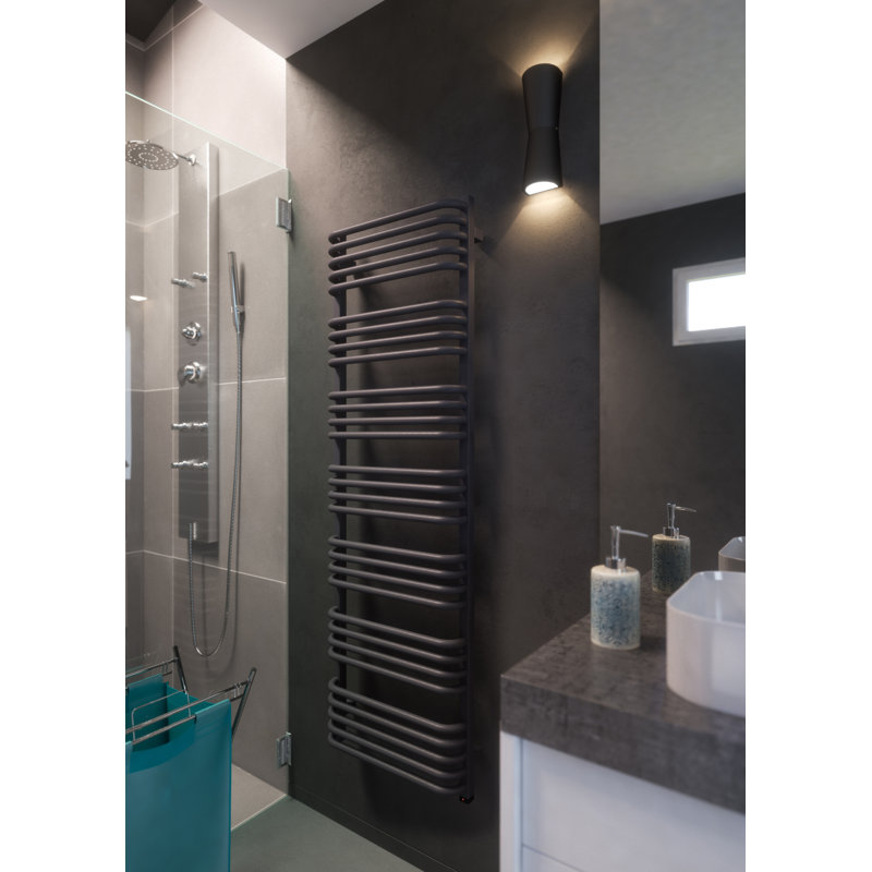Alex One Electric Towel Rail, Straight Towel Rail, 1580cm H x 50cm W x 132cm D, Grey