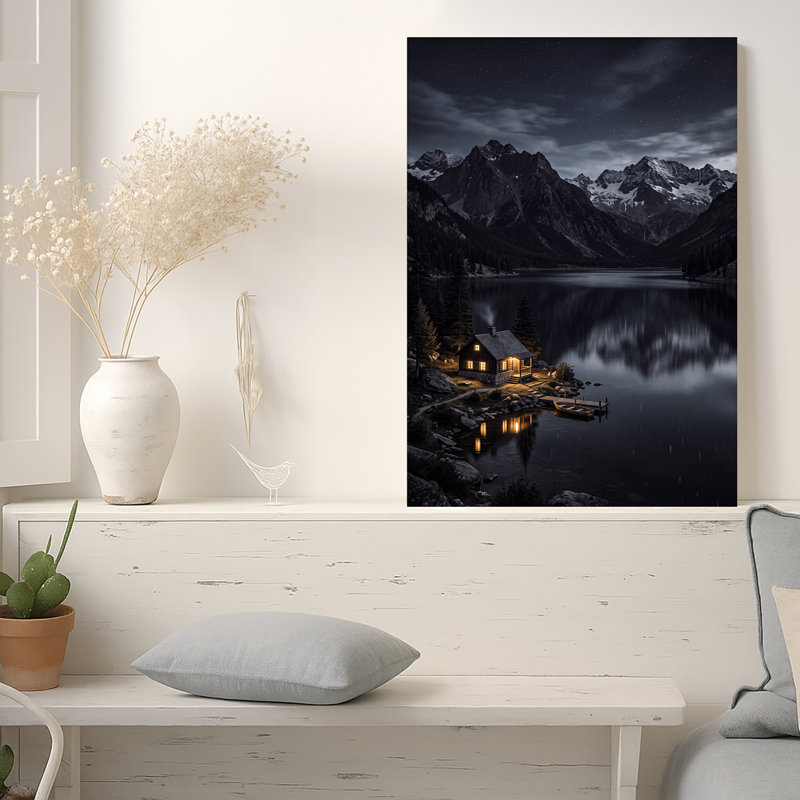 Art sur toile Lake Cabine, H 36 po x l 24 po