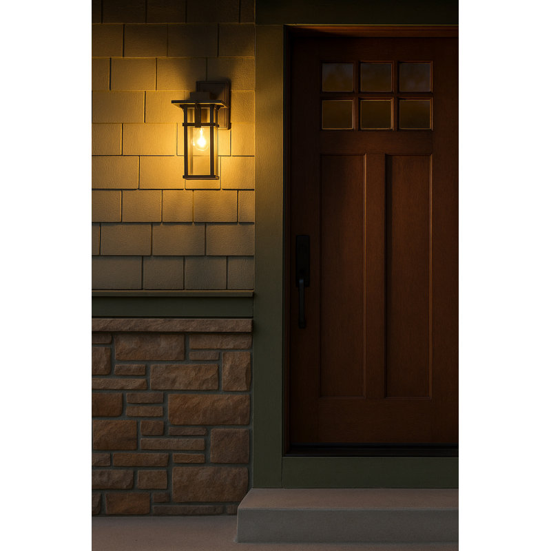 Kajale 1-Light Outdoor Wall Lantern, 15" H x 9.25" W x 10.3" D