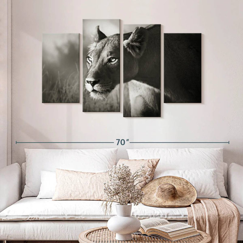 Brampt Stalking Lioness, 32" H x 52" W