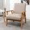 Fauteuil Camel de 25,21 po de largeur. Accoudoirs en bois massif pour la durabilité. Assemblage facile et options de nettoyage. Cadre de couleur moyenne. Rembourrage en mousse confortable. Élégante microfibre similicuir