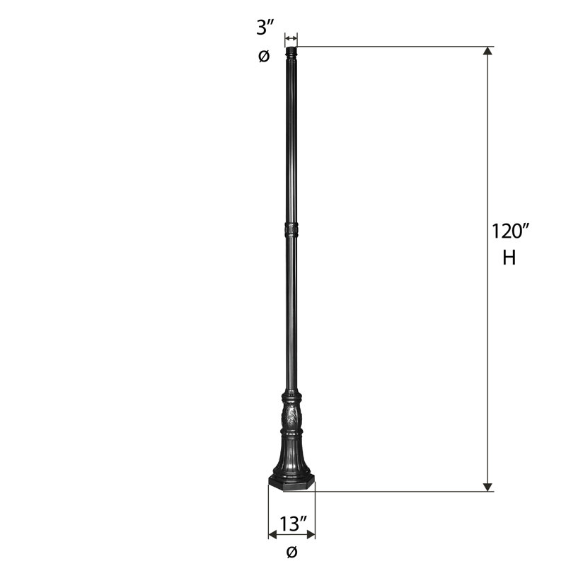 Poteau commercial Gama Sonic, H 120 po x l 11,5 po x P 11,5 po