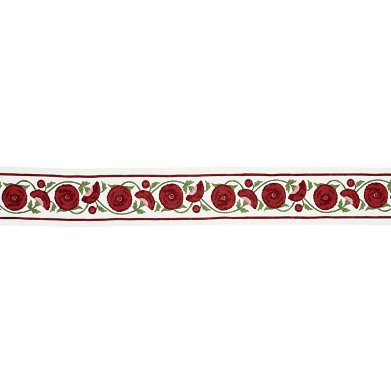 Saranda Flower Embroidery Tape, Cardinal 