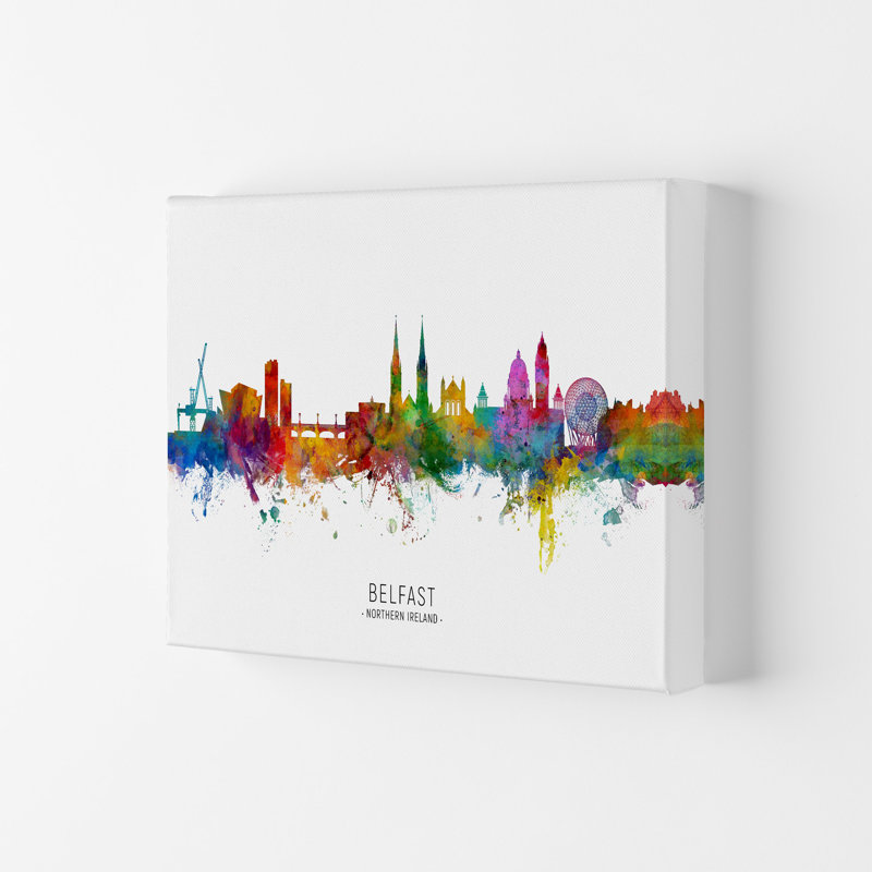 Belfast Northern Ireland Skyline by Michael Tompsett - Print, Wrapped Canvas, 29.7cm H x 42cm W x 4cm D