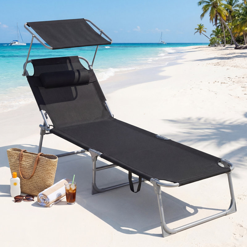 Salerna 193cm Long Single Chaise, Black