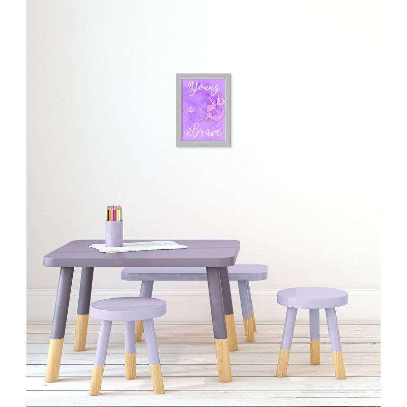 Adhésif décoratif Brave Mermaids, H 14 po x l 10 po x P 0,6 po, Encadré plat argent