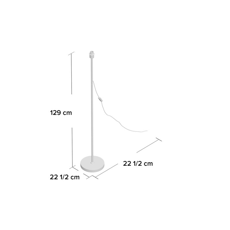 Chaisson 129cm Standard Floor Lamp Base with Foot Switch, Black