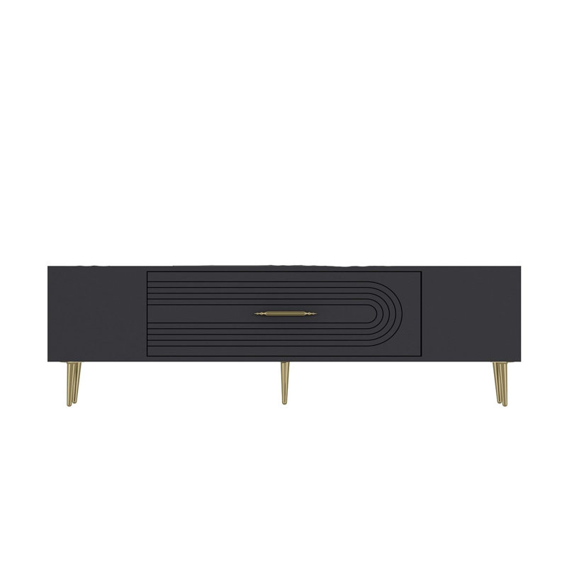 Olivia Unfinished TV Stand, Grey/Gold, 150cm