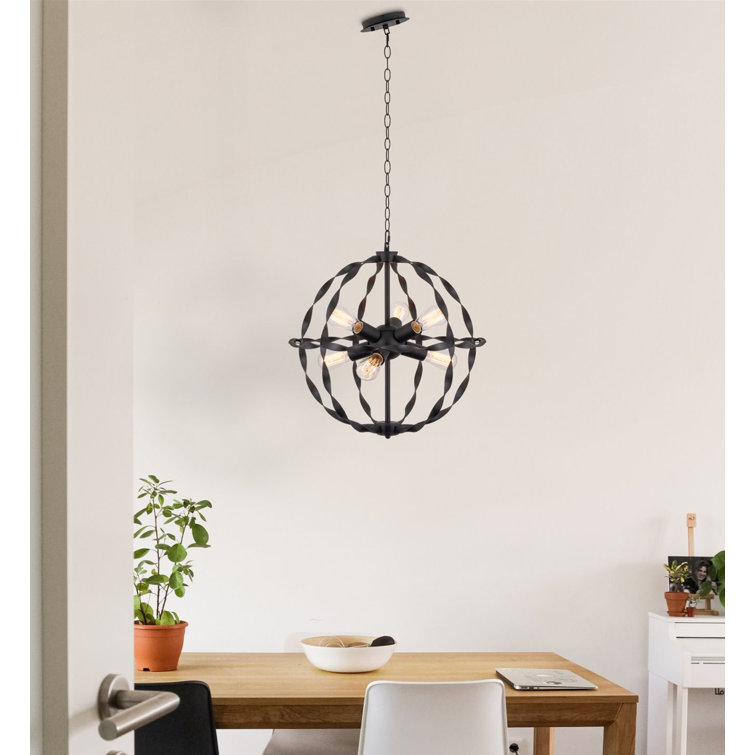 6 - Light Dimmable Sputnik Modern Linear Chandelier