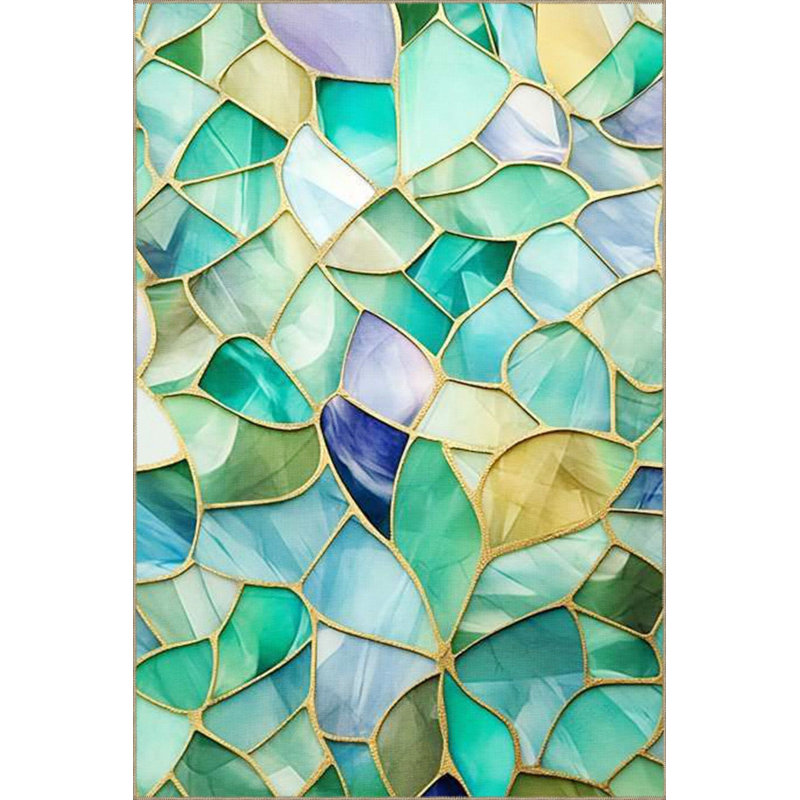 Tapis vert lavable à base tissée vert, Sous-tapis rectangulaire 3 pi 11 po x 5 pi 11 po i