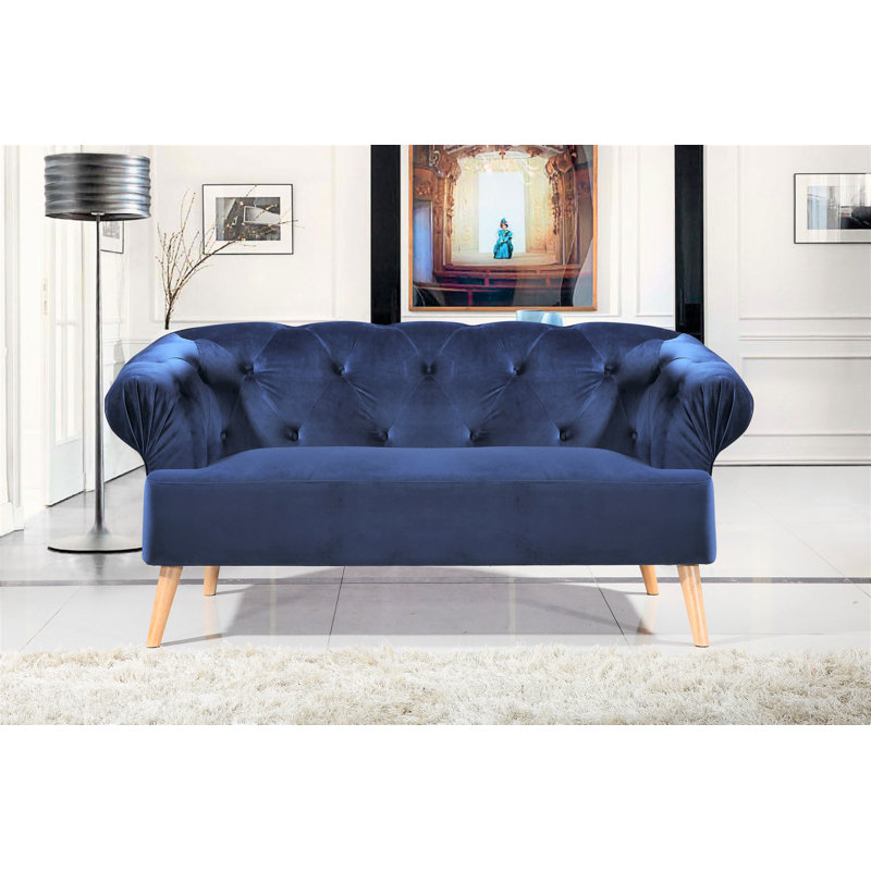 Causeuse Chesterfield 69,69 po Everson, Bleu