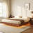 King Floating Bed Frame With Led Lights, Modern Fluted Floating Bedframe With Metal Slats-451587011