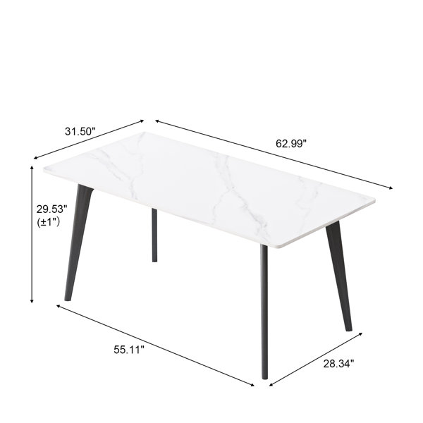 Latitude Run® Modern Rectangular 54.58" Sintered Stone Dining Table ...