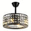 Ventilateur de plafond en cristal avec lumière et télécommande, ventilateur de cage noir à 3 vitesses avec ventilateur sans pales à intensité variable pour salle à manger
