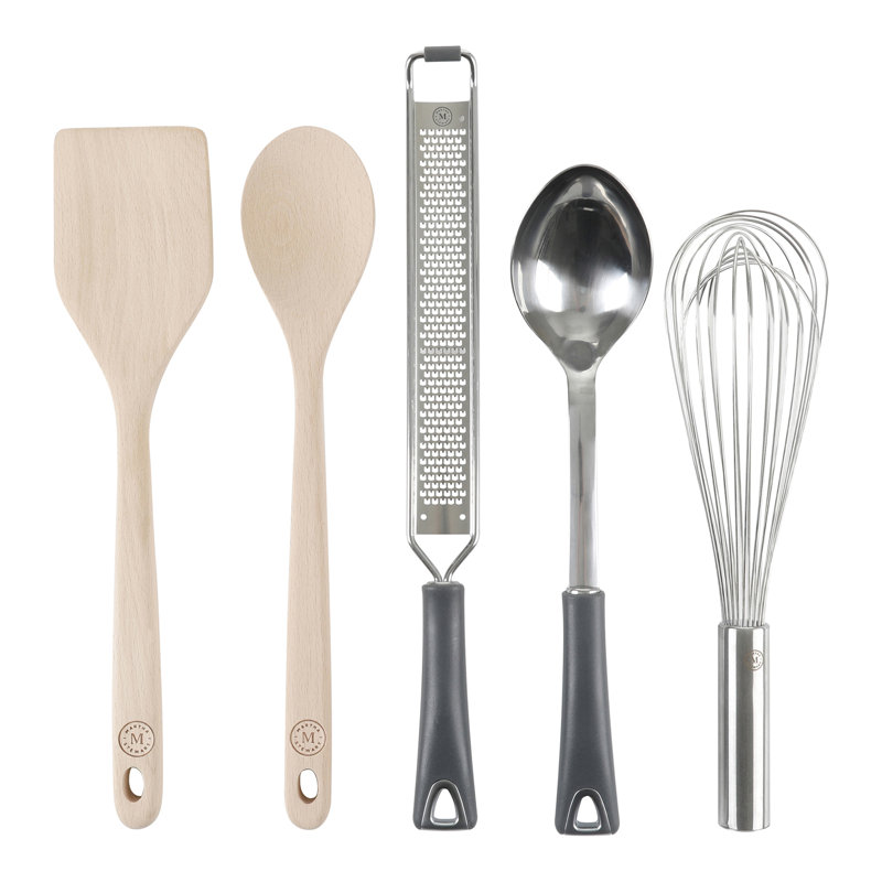Martha Stewart 10 Piece Tools and Gadget Set W/ Ceramic Crock - Navy Blue, Grey