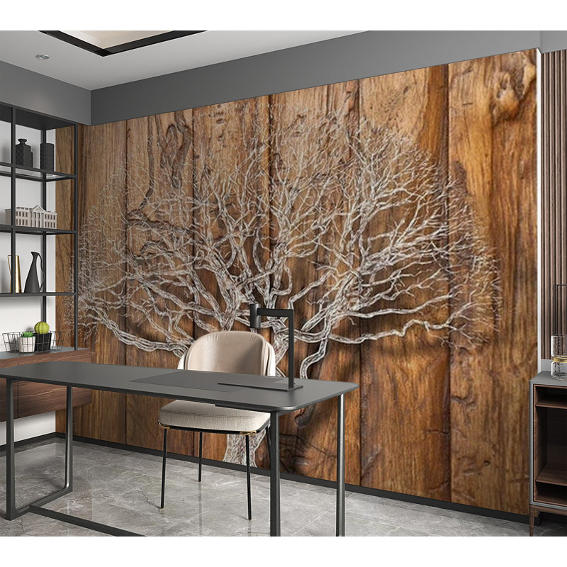 Murale arbre de vie Dastyn sur fond en bois, L 27 po x l 39 po