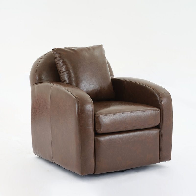 Fauteuil pivotant rembourré Oaklynd, Brun