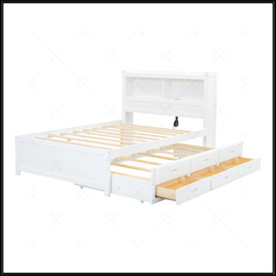 Full Size Platform Bed With Trundle