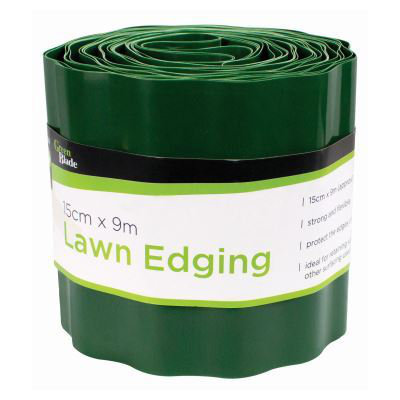 15cm H x 90cm W Green Lawn Plastic Edging