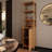 Storage Tall Slim Cabinet with Shutter Door and 3 Tier Shelves, Freestanding Linen Tower Cabinet for Living Room, Kitchen, Bathroom Organizer, Natural Bamboo-1890657068