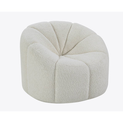 Fauteuil en sherpa blanc Osmash avec pivot