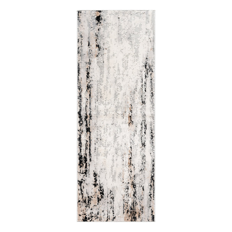 Tapis mauve à motif abstrait moderne et facile à entretenir Mickle Verano, Tapis de couloir 2 pi 2 po x 6 pi