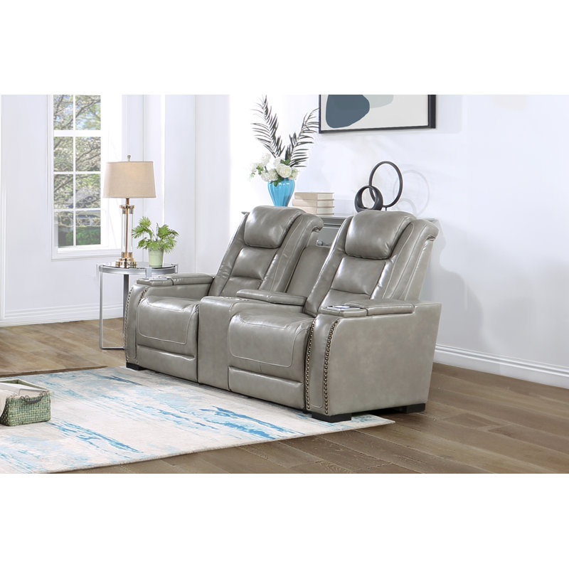 Causeuse inclinable électrique en cuir Breckenridge, Power - Touch Panel, P2