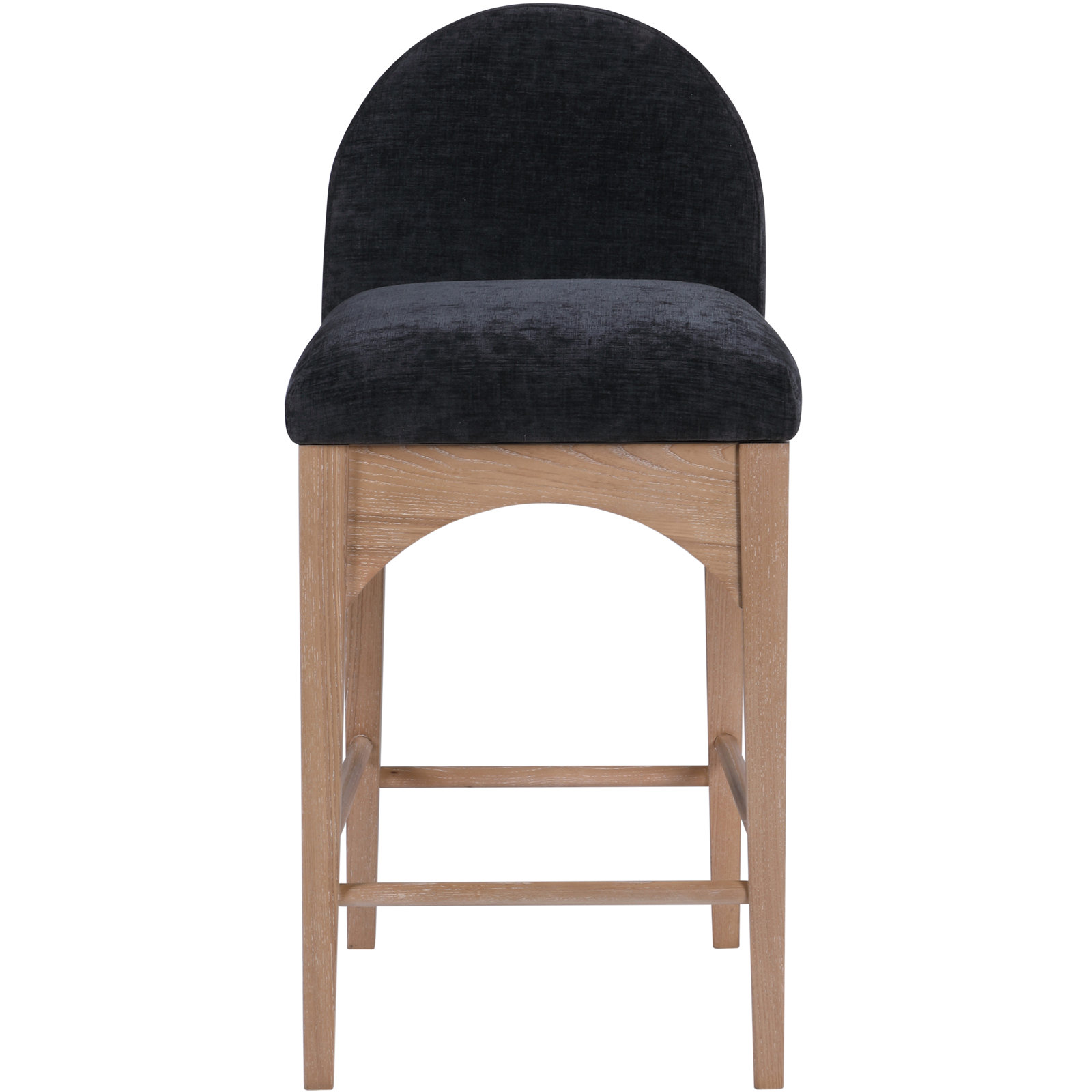 Waldorf 27" Bar Stool, Black Chenille, Natural