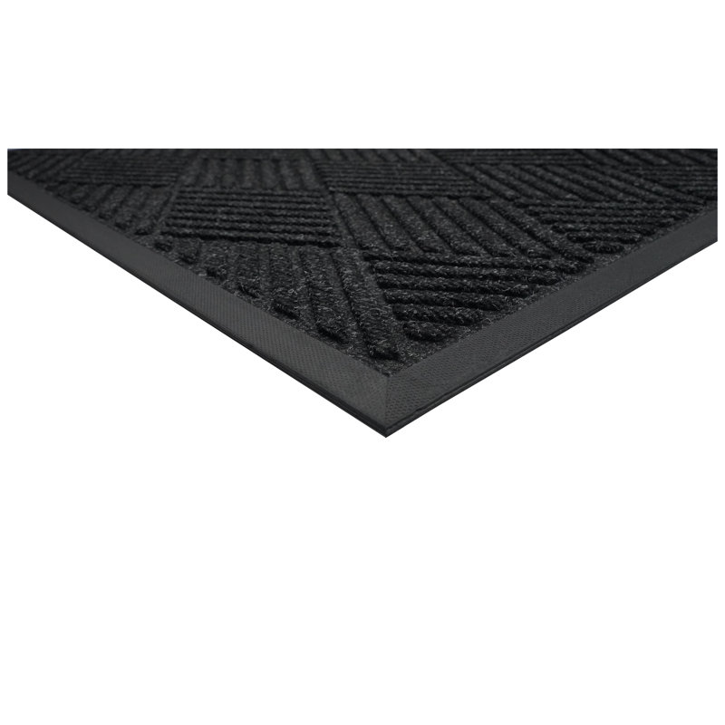 Tapis quadrillé 4 pi x 6 pi, Noir, noir, noir, noir