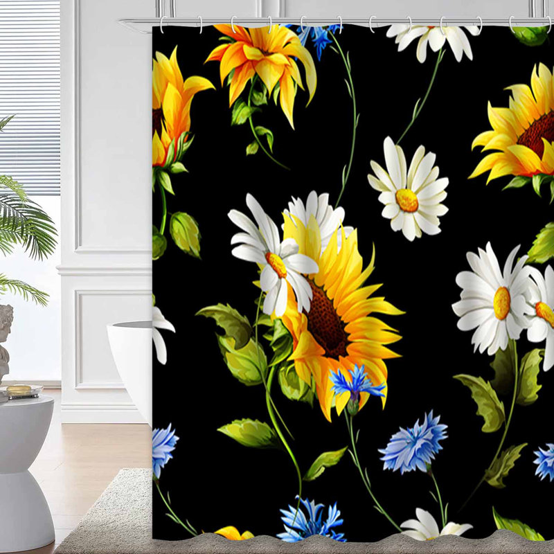 Rideau de douche Sunflowers, L 72 po x l 78 po