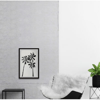 Black and White Palm Trees 1 Piece Single Picture Frame Wall Art