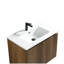 Meuble-lavabo en chêne doré peu encombrant avec lavabo en céramique, style moderne