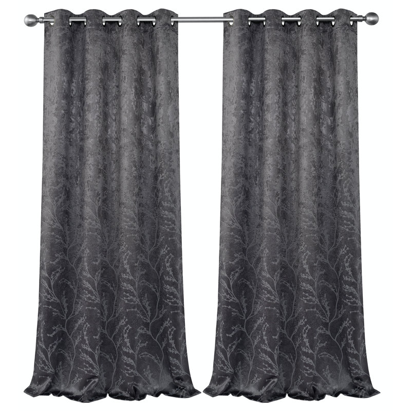 Inoue Blackout Curtain Pair, Charcoal