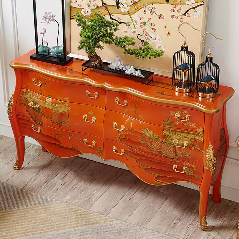 Buffet d'appoint en bois massif, H 35,43 po x P 20,08 po x l 63 po