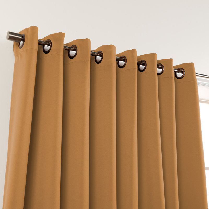 Scarsdale Solid Blackout Thermal Grommet Single Curtain Panel, 100" W x 84" L, Wheat
