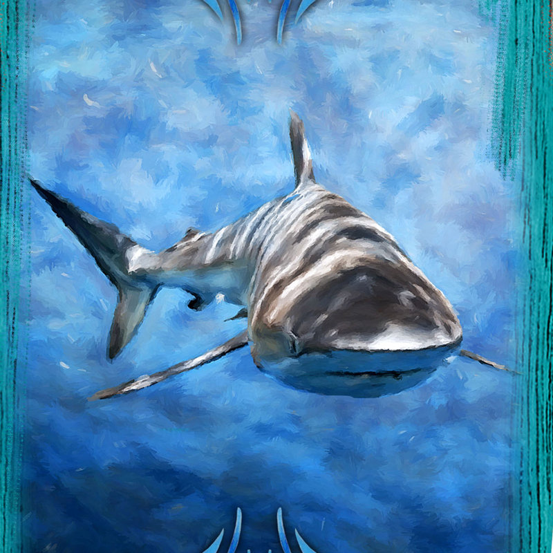Murale de porte Shark Surfboard Diminutive