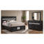 Ensemble de chambre à coucher Isadora noir, format King oriental, 3 pièces, comprenant un lit de rangement, une commode et un miroir.-1096231009