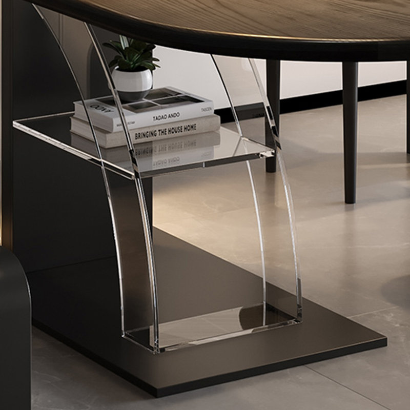 Bureau en bois massif à usage domestique, noir, semi-elliptique, H 29,53 po x l 62,99 po x P 31,5 po
