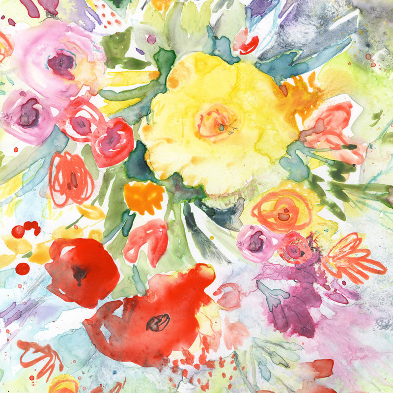 Ensemble de housse de couette en microfibre DiaNoche par Sheila Golden - bouquet de fleurs bleues